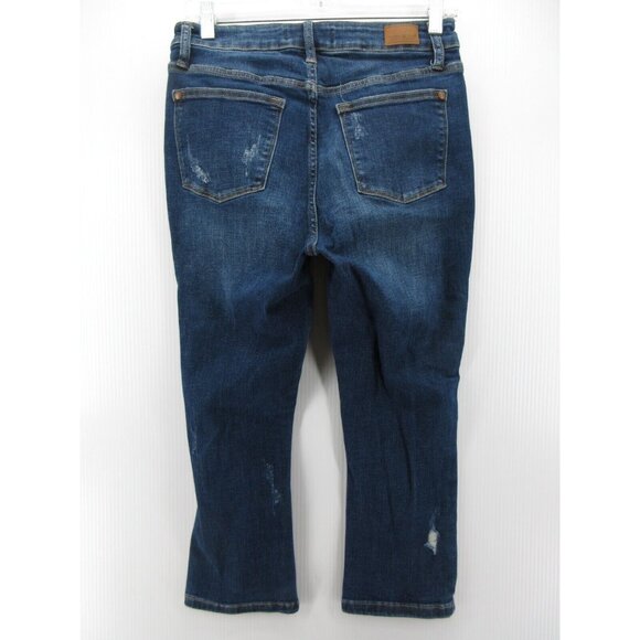 Judy Jeans 7 Blue Capri Fit Denim Grunge Distressed Pants Juniors - Picture 7 of 13